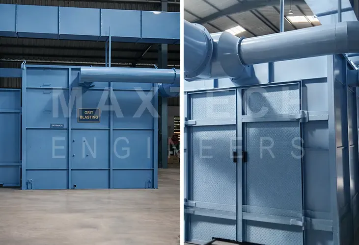 Dust Collection System Integrated with Cyclone Separator for Sand Blasting Chamber at a Foundry Metal Casting Company