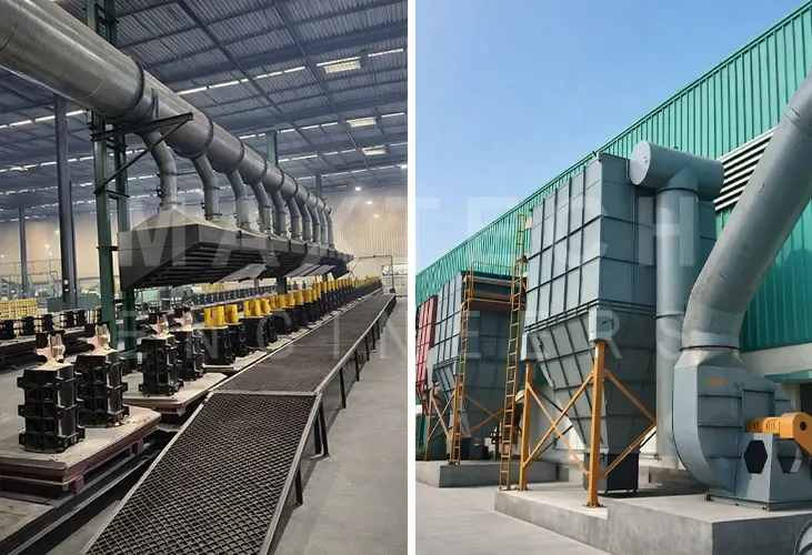 Dust Collection System for Metal Pouring into Casting Moulds Process Installed at a Foundry Company